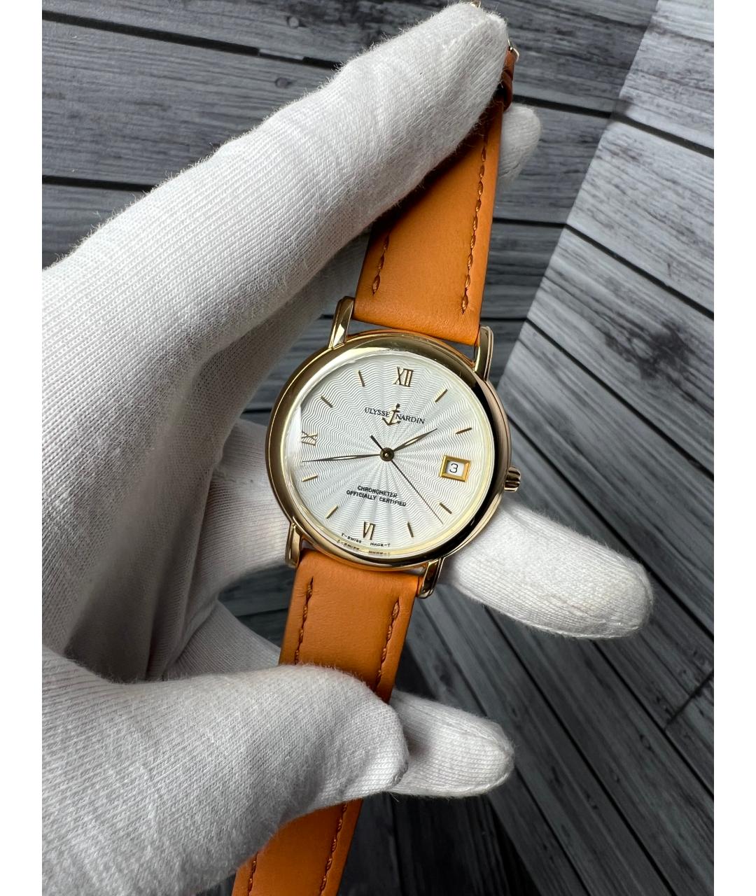 Ulysse Nardin Белые часы из желтого золота, фото 2