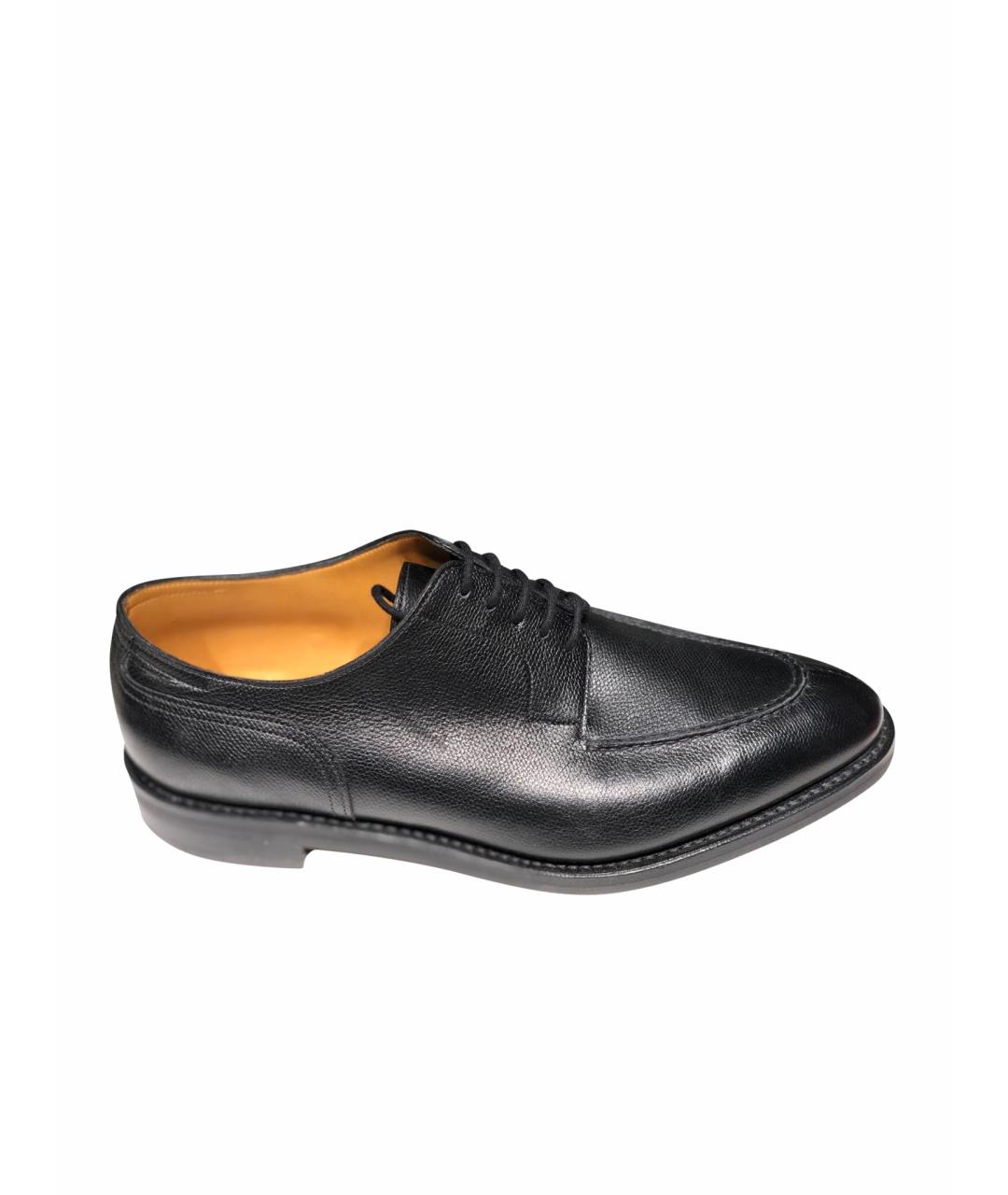 JOHN LOBB Черные кожаные низкие ботинки, фото 1