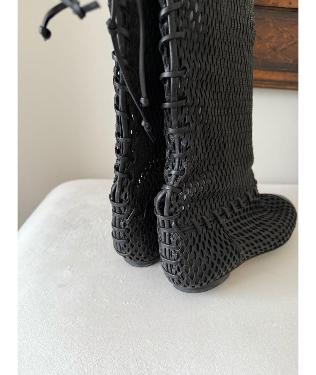 CHANEL Черные кожаные сапоги, фото 7