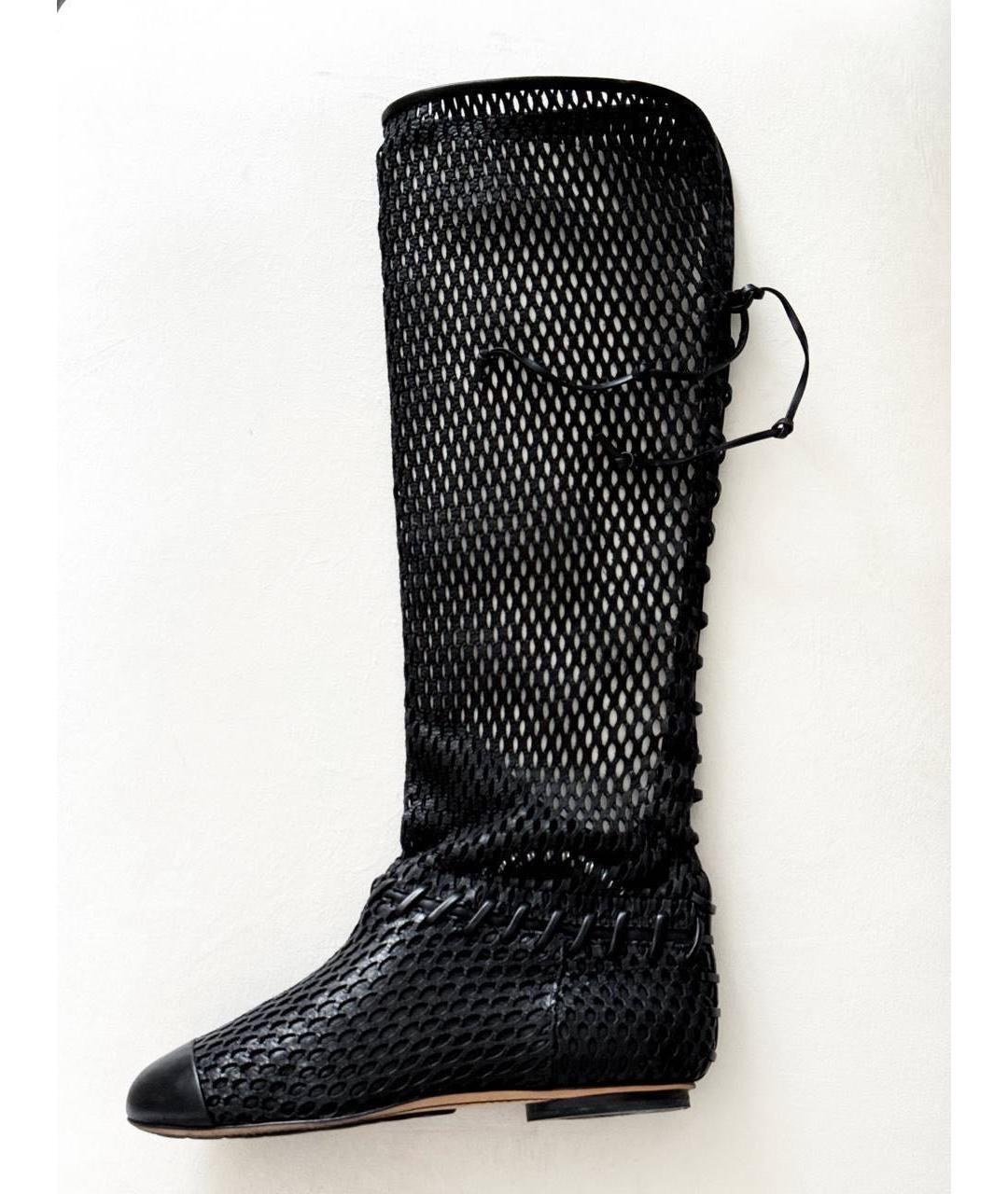 CHANEL Черные кожаные сапоги, фото 9