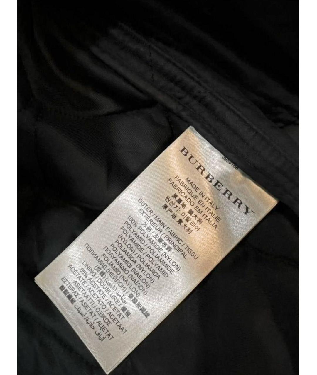 BURBERRY Черная полиамидовая куртка, фото 7