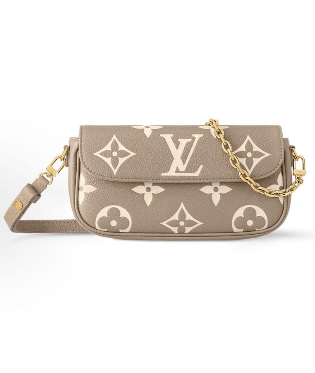 LOUIS VUITTON Бежевая кожаная сумка через плечо, фото 4