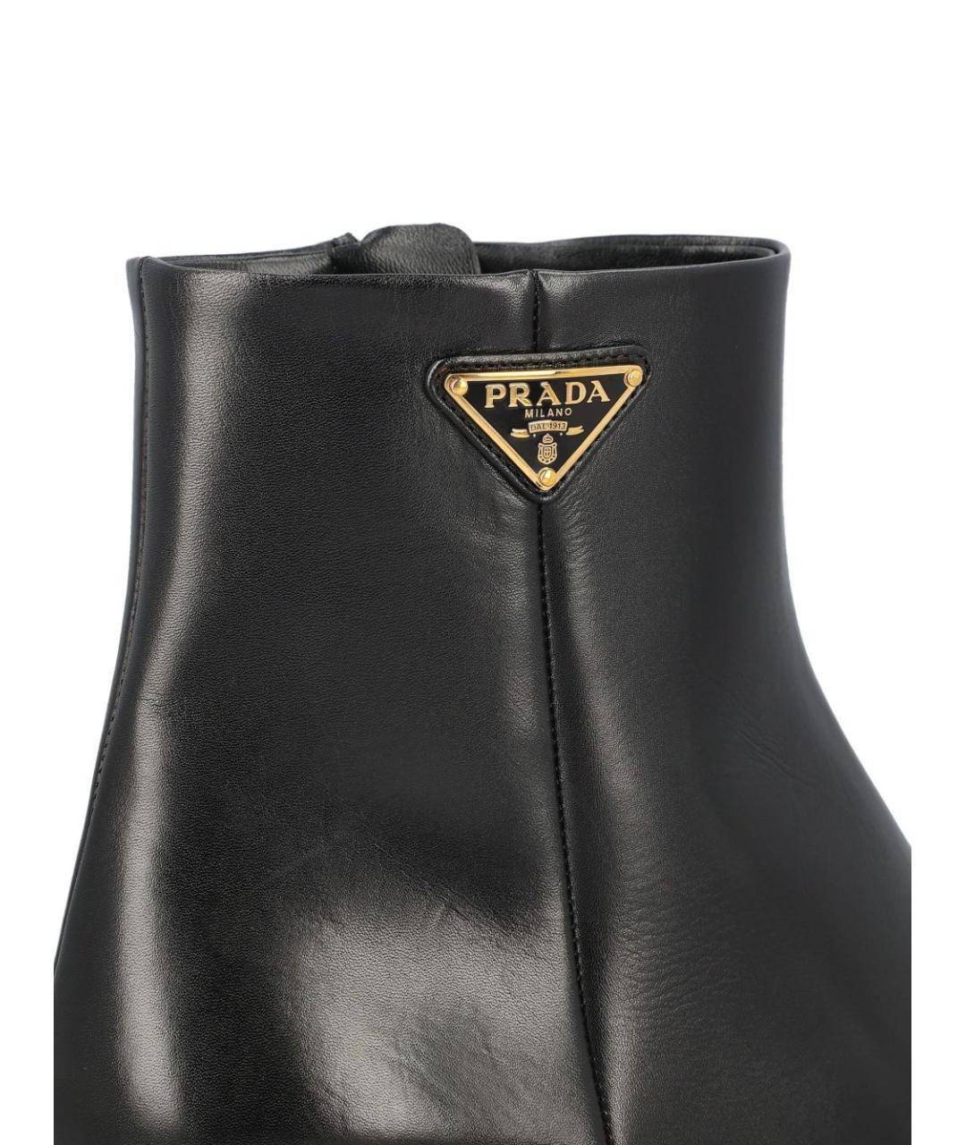 PRADA Черные кожаные сапоги, фото 3