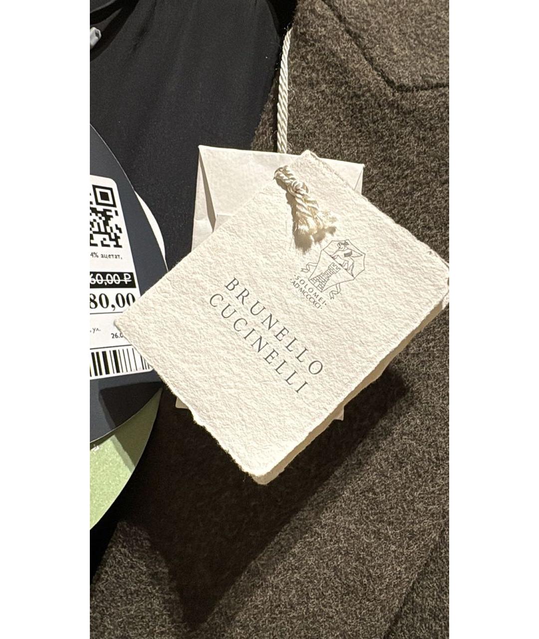 BRUNELLO CUCINELLI Серое шерстяное пальто, фото 5