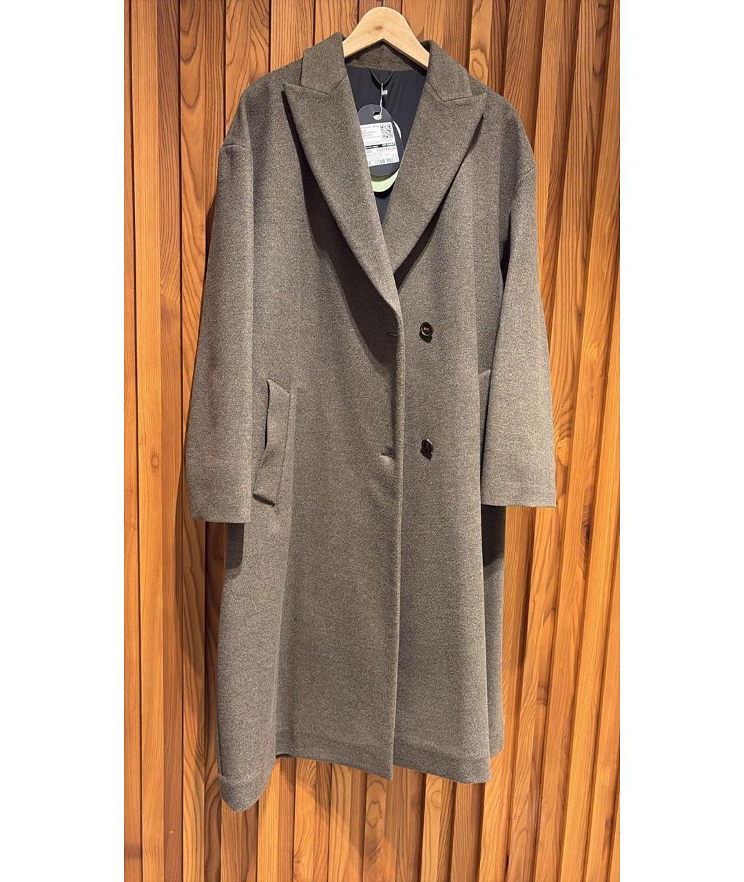 BRUNELLO CUCINELLI Серое шерстяное пальто, фото 6