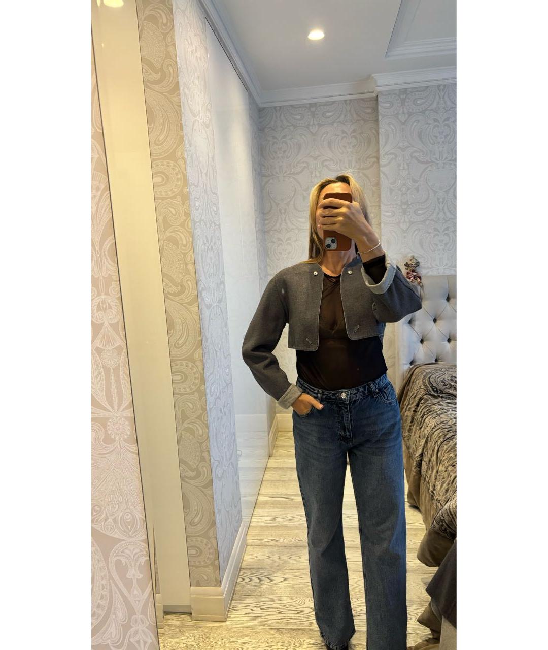 ALEXANDER WANG Антрацитовое шерстяное пальто, фото 6