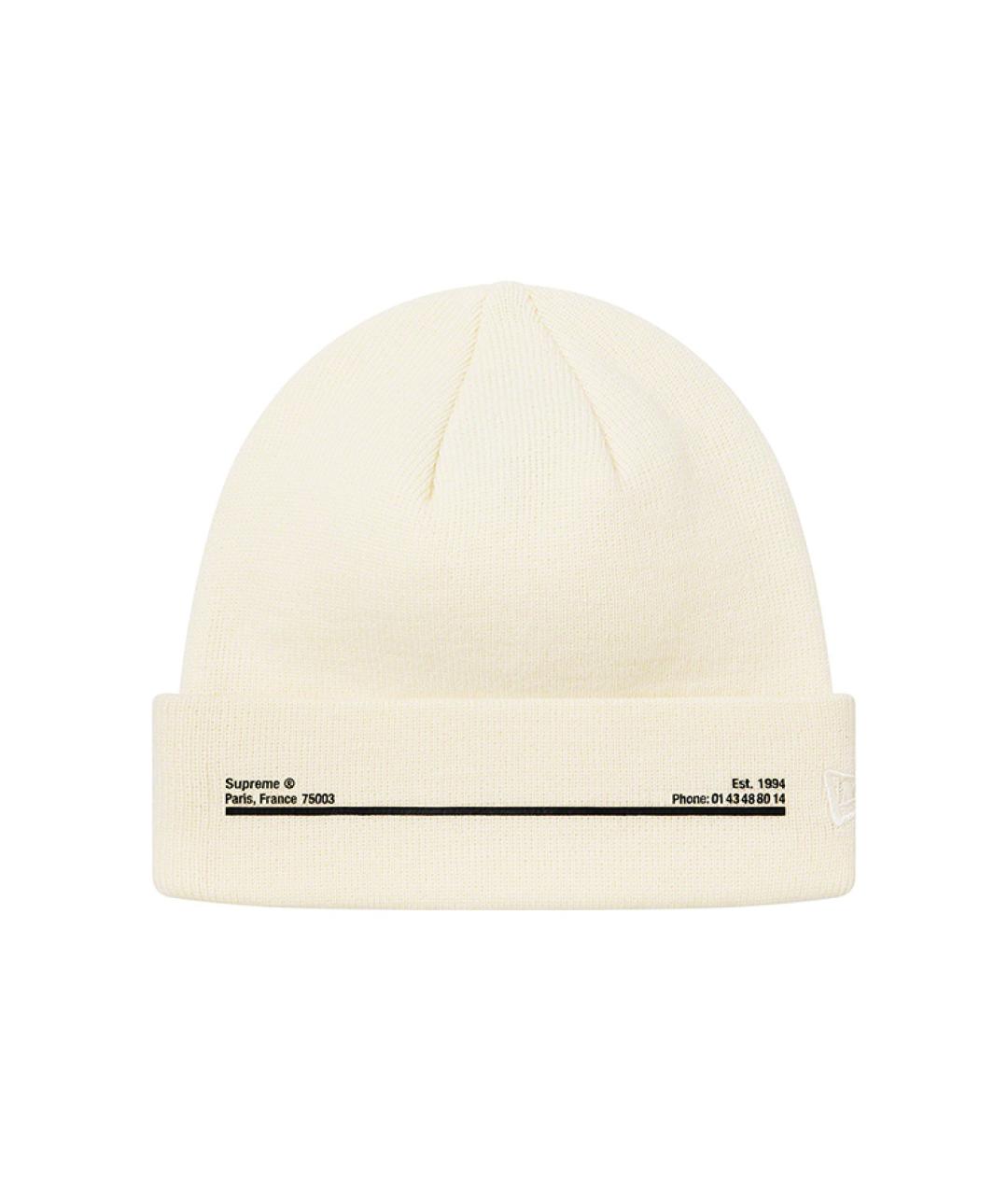 SUPREME Белая шапка, фото 1