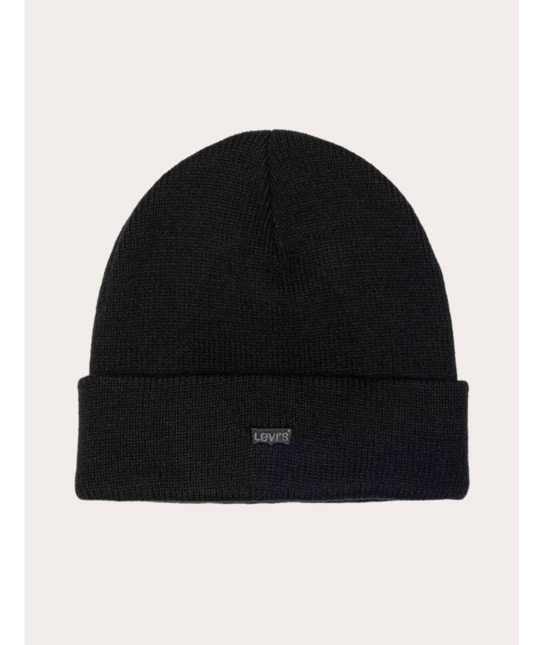 LEVI'S Черная синтетическая шапка, фото 3