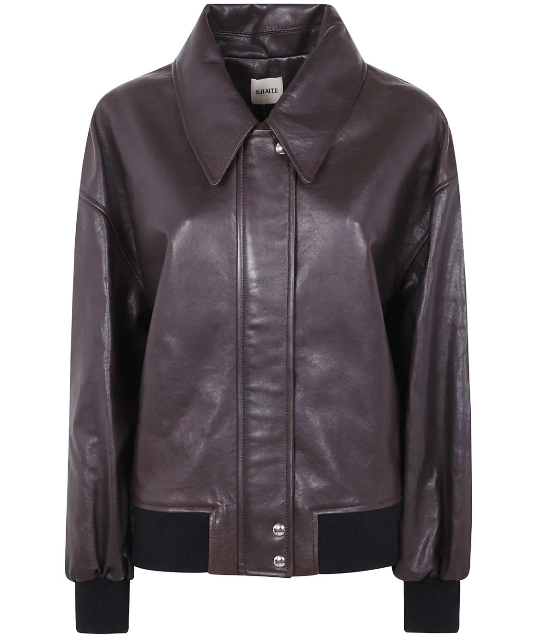 KHAITE Коричневая кожаная куртка, фото 1