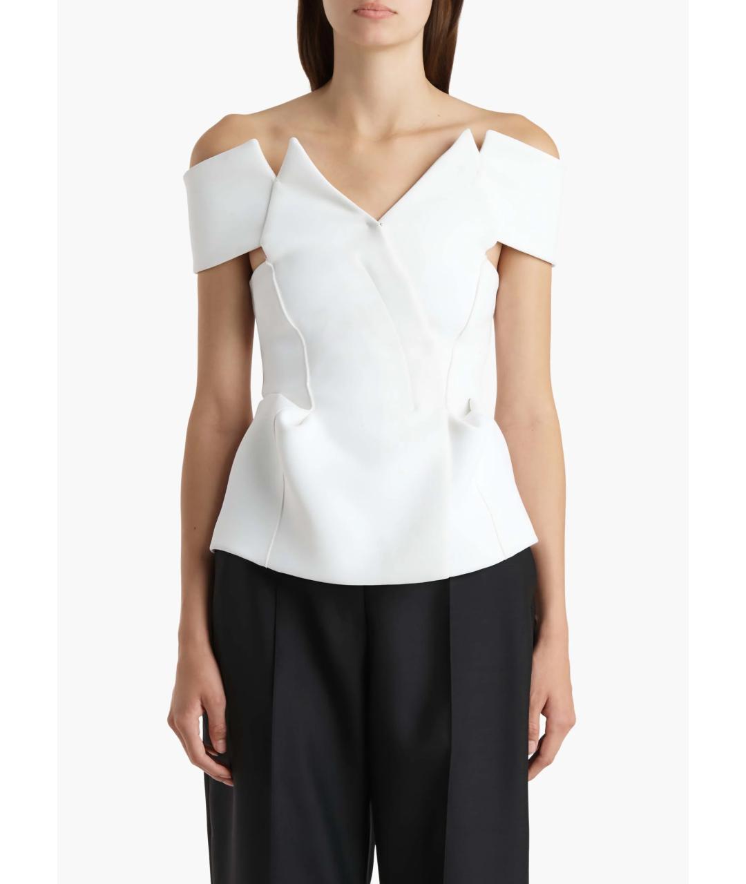 KHAITE Белая полиэстеровая блузы, фото 2