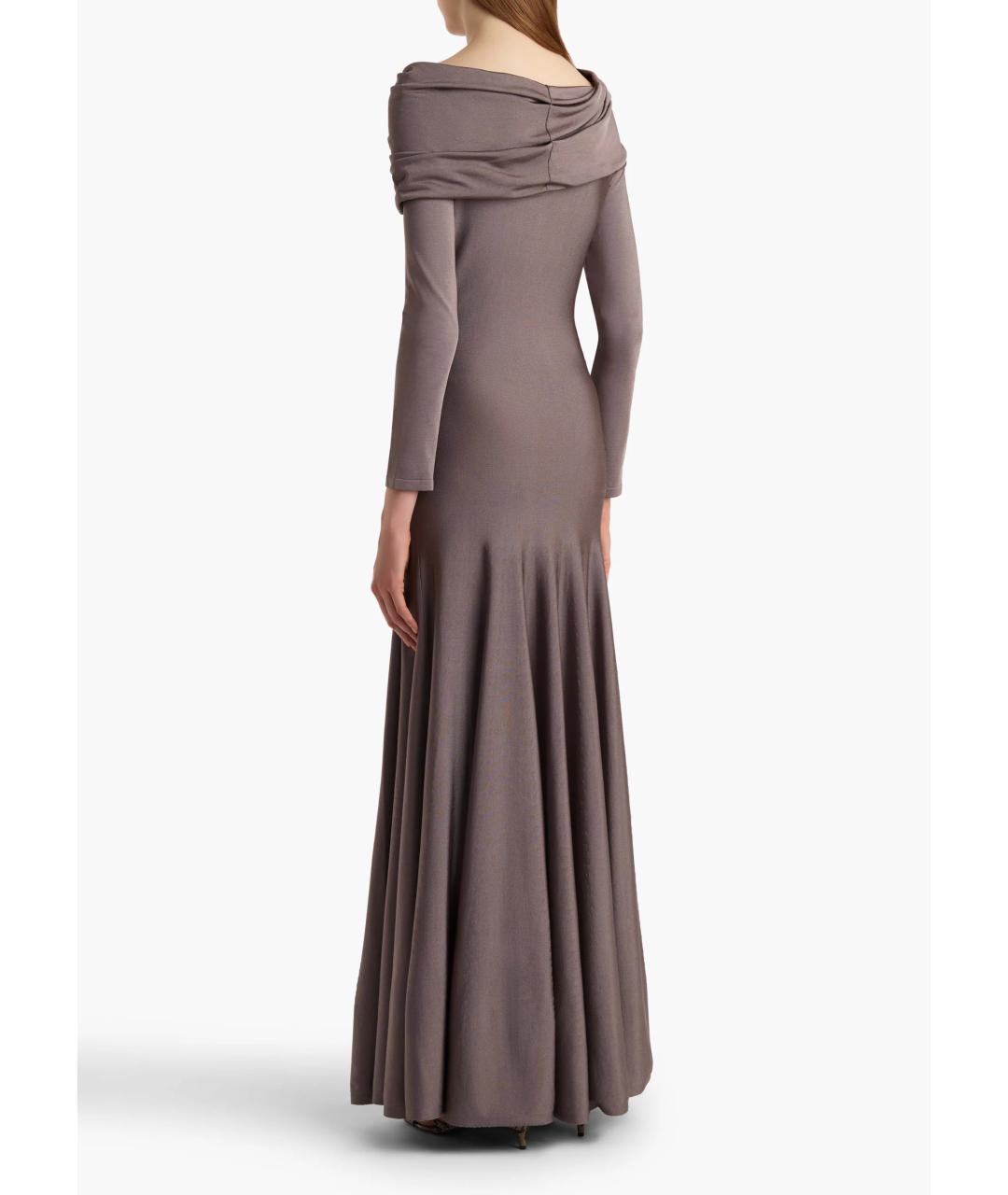 KHAITE Коричневое вискозное вечернее платье, фото 4