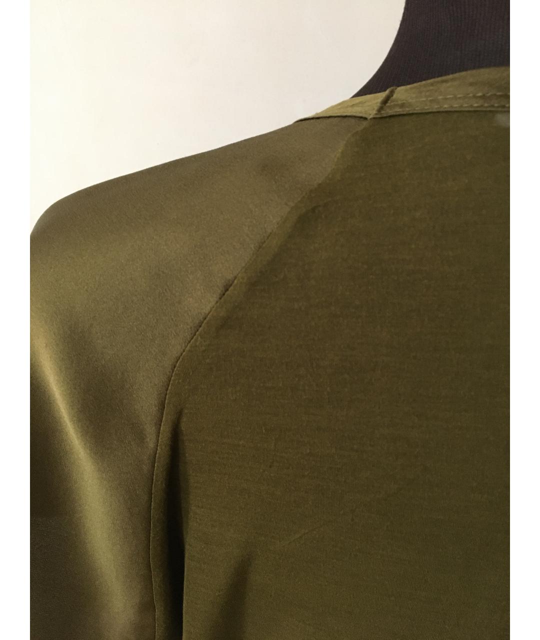 GUCCI Хаки шелковая футболка, фото 5