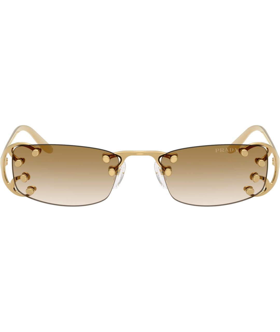 PRADA Золотые солнцезащитные очки, фото 1