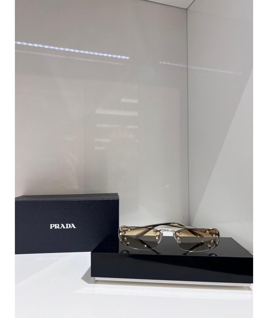 PRADA Золотые солнцезащитные очки, фото 2