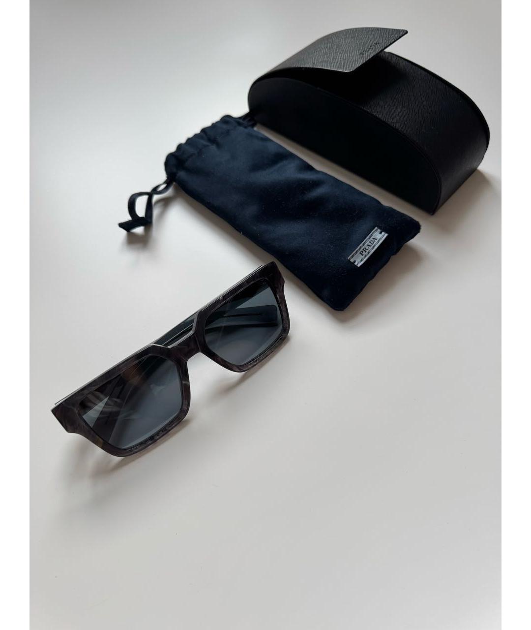 PRADA Темно-синие пластиковые солнцезащитные очки, фото 9