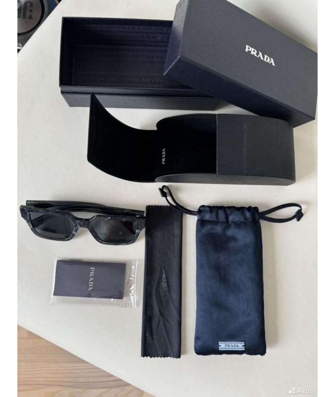 PRADA Темно-синие пластиковые солнцезащитные очки, фото 8