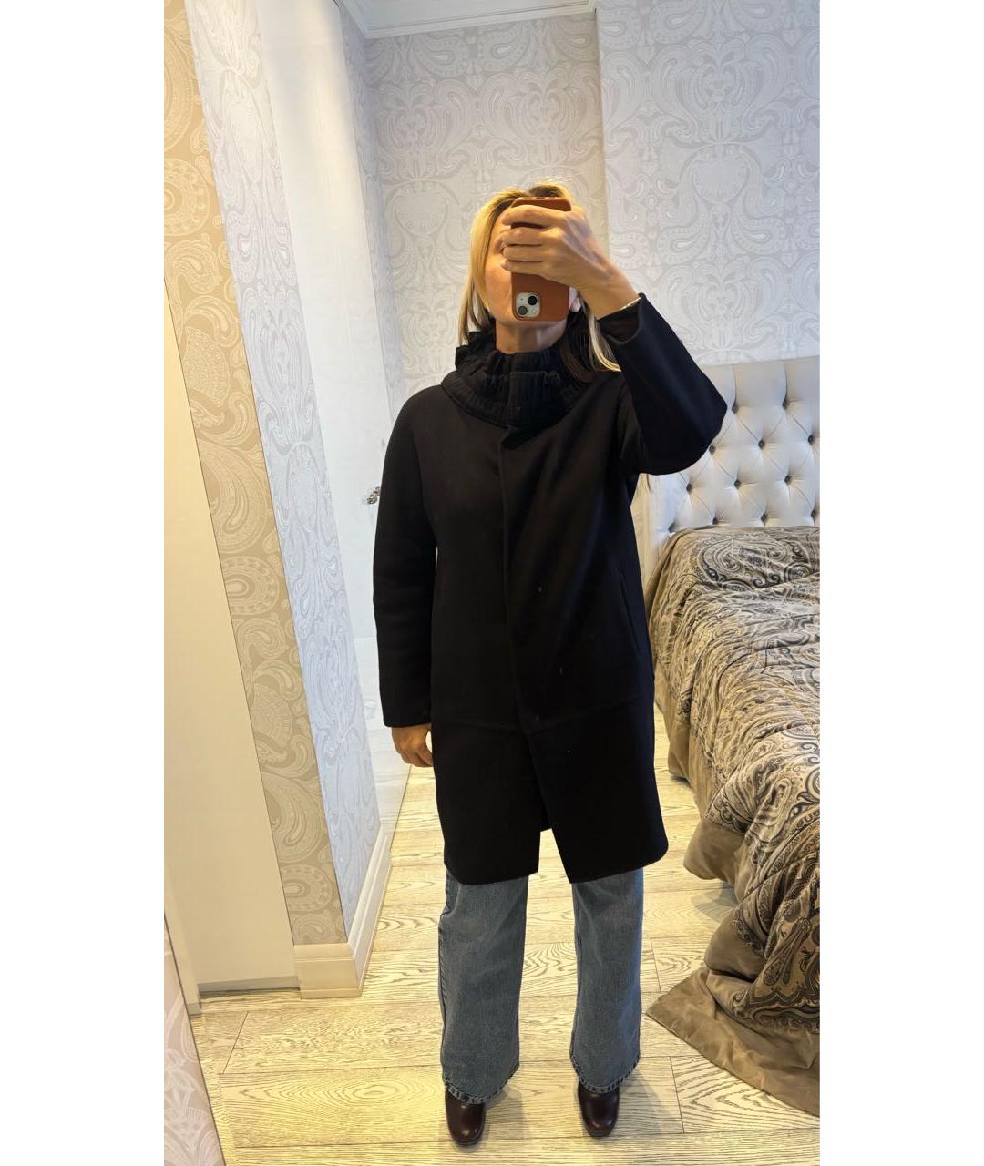 ERMANNO SCERVINO Черное шерстяное пальто, фото 6