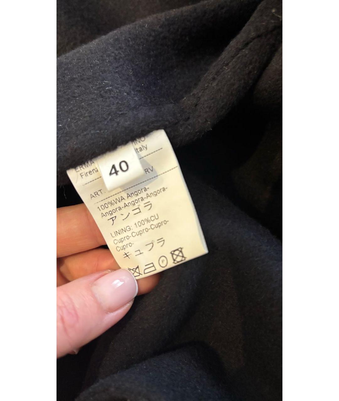 ERMANNO SCERVINO Черное шерстяное пальто, фото 3