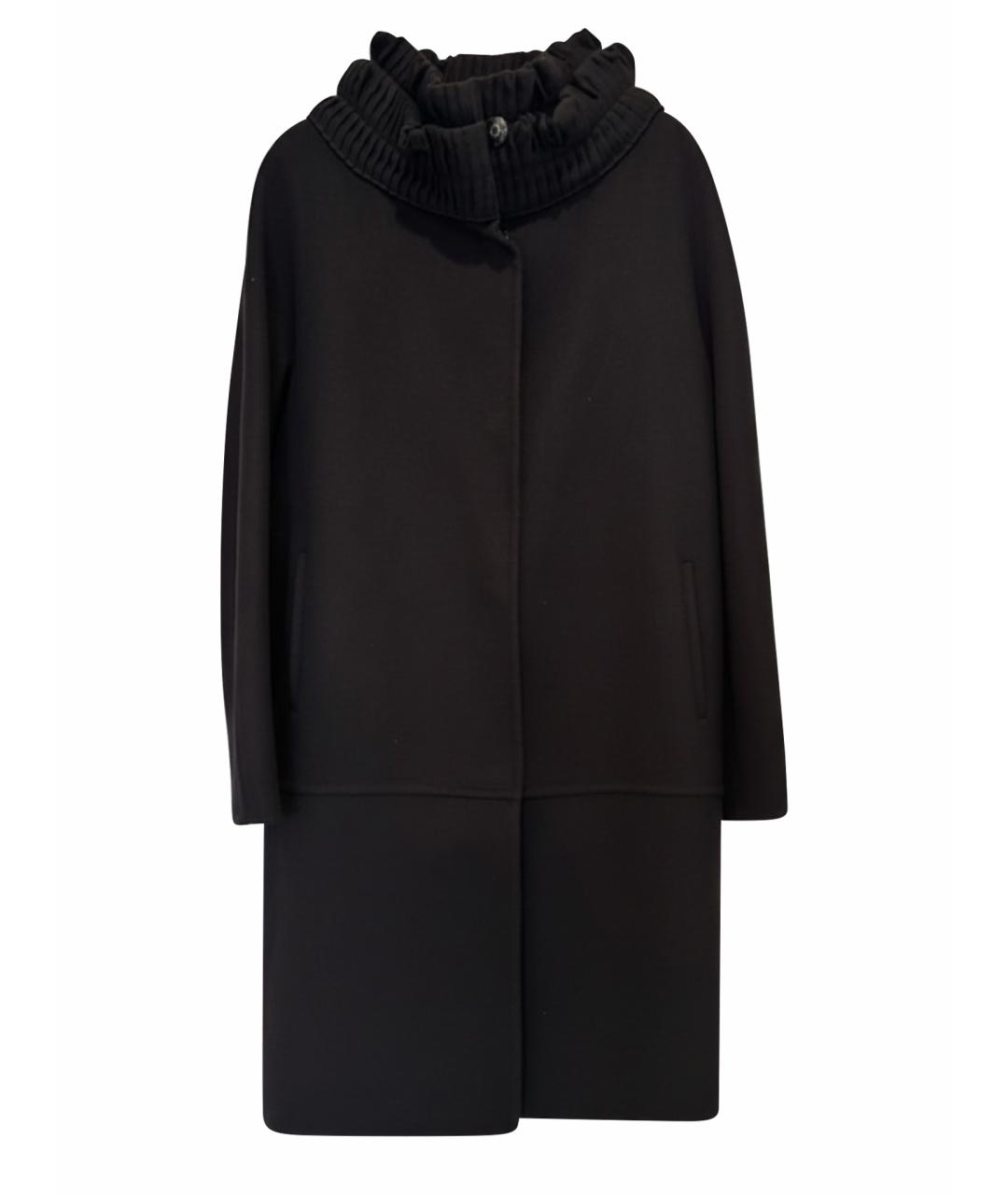 ERMANNO SCERVINO Черное шерстяное пальто, фото 1