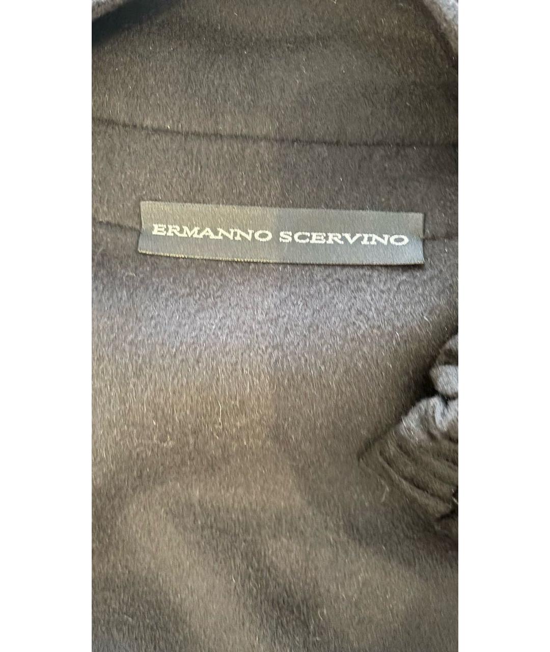 ERMANNO SCERVINO Черное шерстяное пальто, фото 4