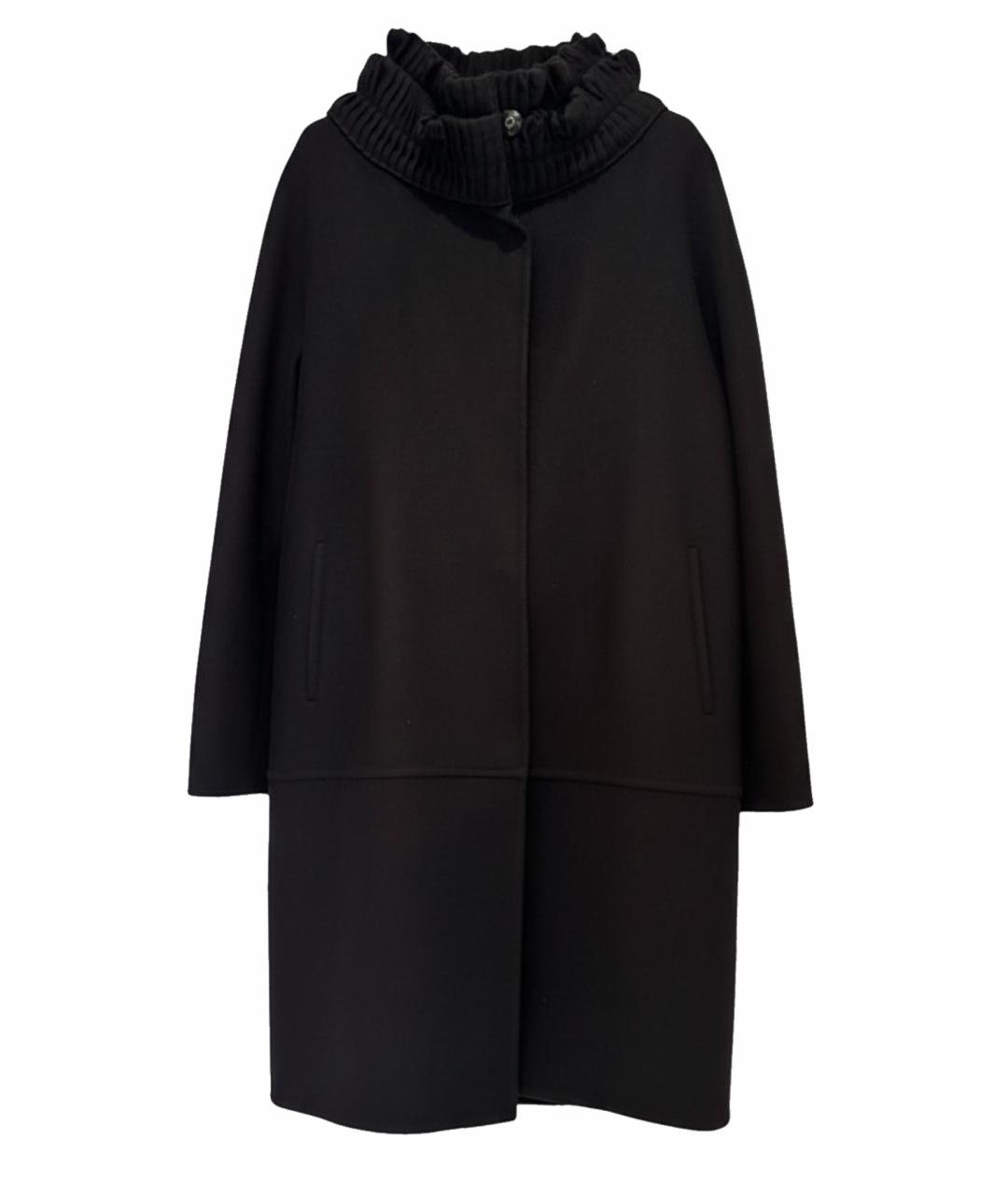 ERMANNO SCERVINO Черное шерстяное пальто, фото 8