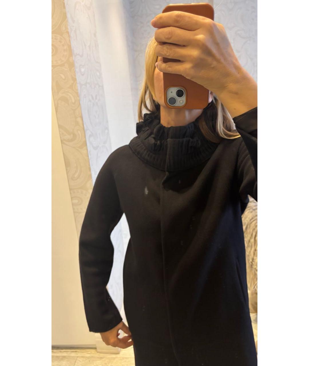 ERMANNO SCERVINO Черное шерстяное пальто, фото 7