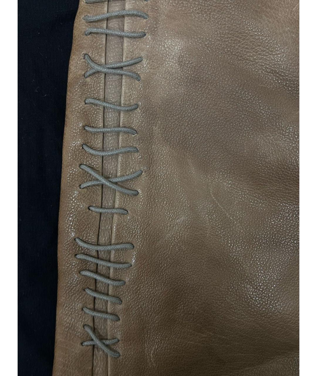 RICK OWENS Коричневые кожаные ботфорты, фото 4