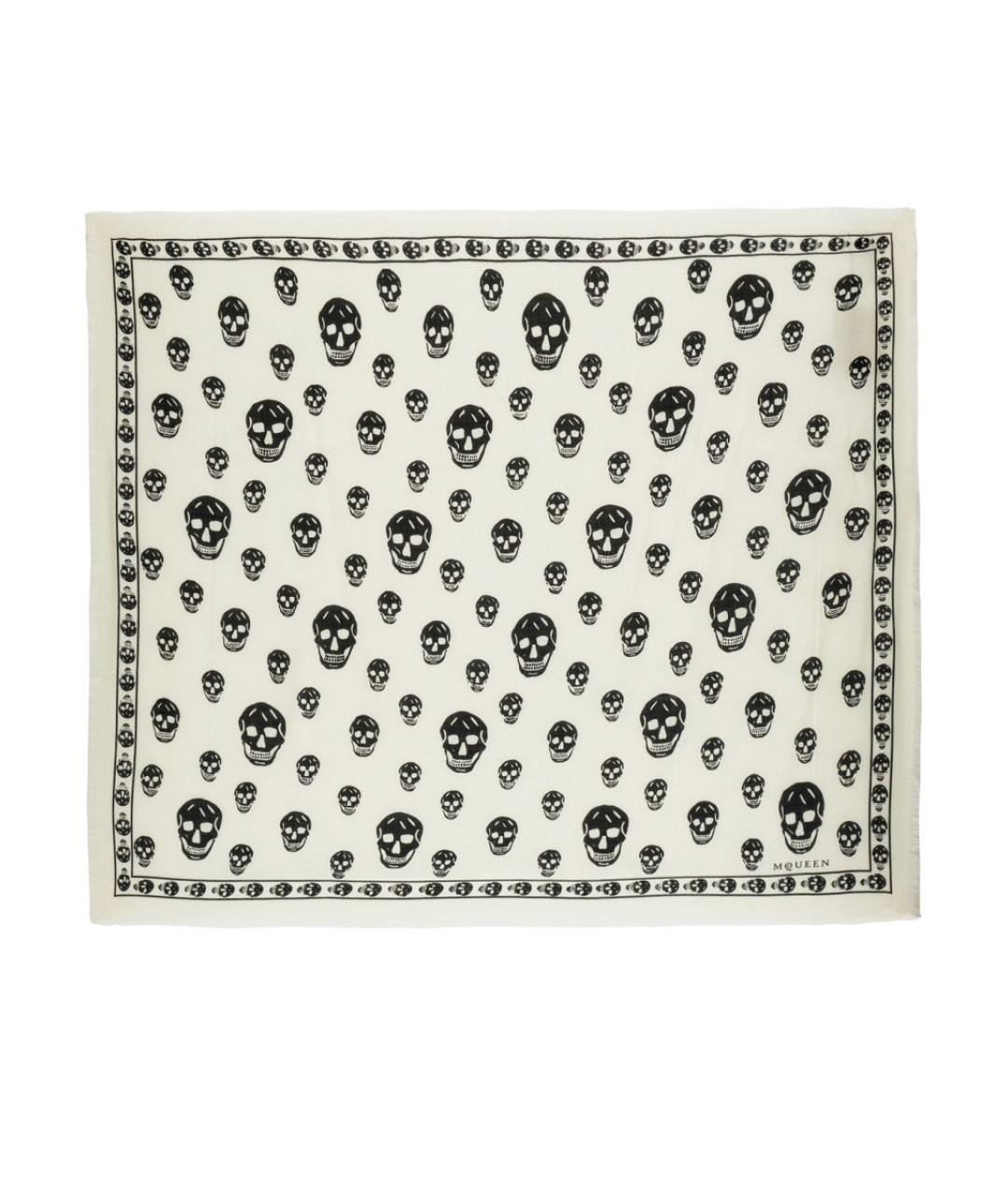 ALEXANDER MCQUEEN Белый шелковый платок, фото 1