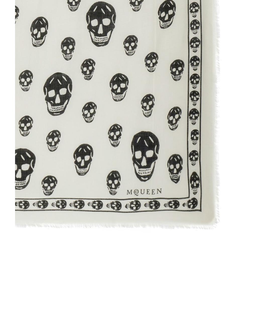 ALEXANDER MCQUEEN Белый шелковый платок, фото 2