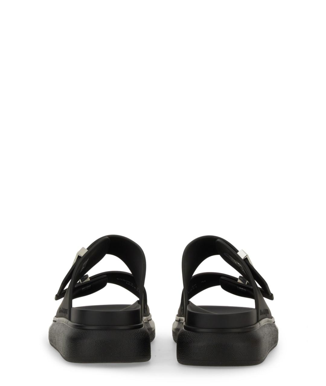 ALEXANDER MCQUEEN Черные кожаные сандалии, фото 4