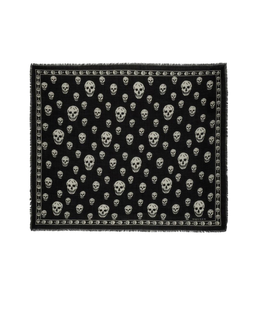 ALEXANDER MCQUEEN Черный шелковый платок, фото 1