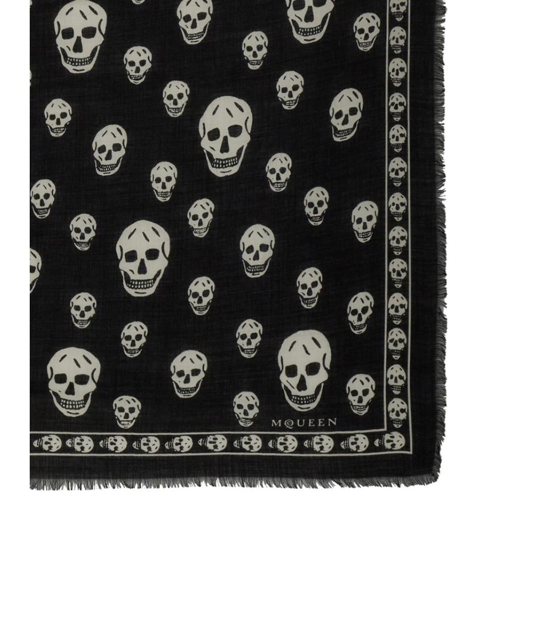 ALEXANDER MCQUEEN Черный шелковый платок, фото 2