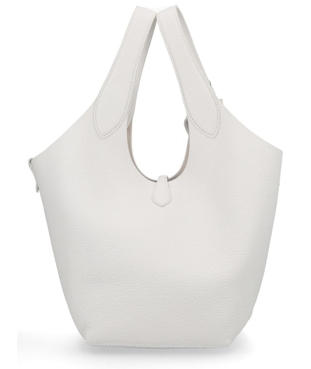 POLO RALPH LAUREN Белая кожаная сумка тоут, фото 3