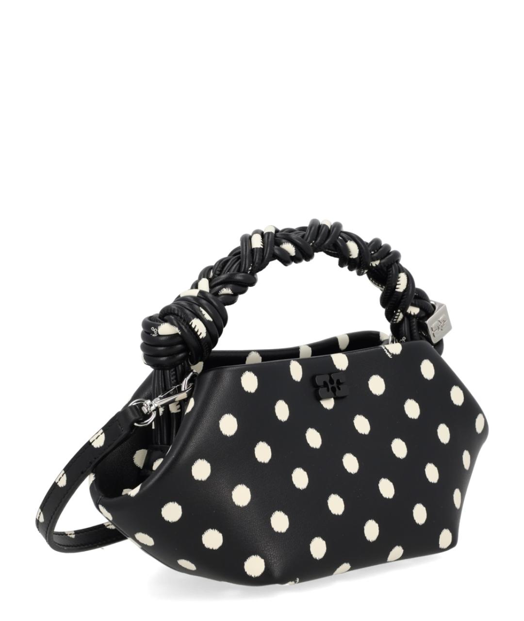 GANNI Черная кожаная сумка с короткими ручками, фото 2