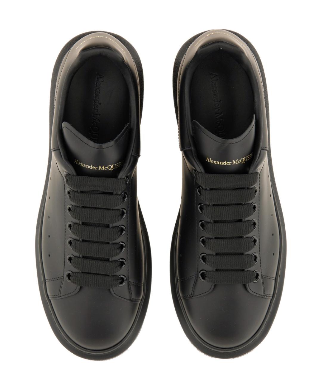 ALEXANDER MCQUEEN Черные кожаные низкие кроссовки / кеды, фото 2
