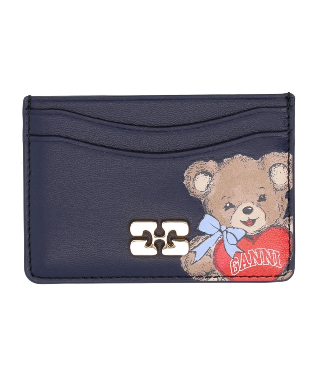 GANNI Черный кожаный кардхолдер, фото 1