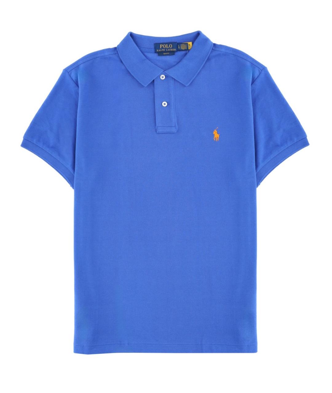 POLO RALPH LAUREN Синее хлопковое поло с коротким рукавом, фото 1