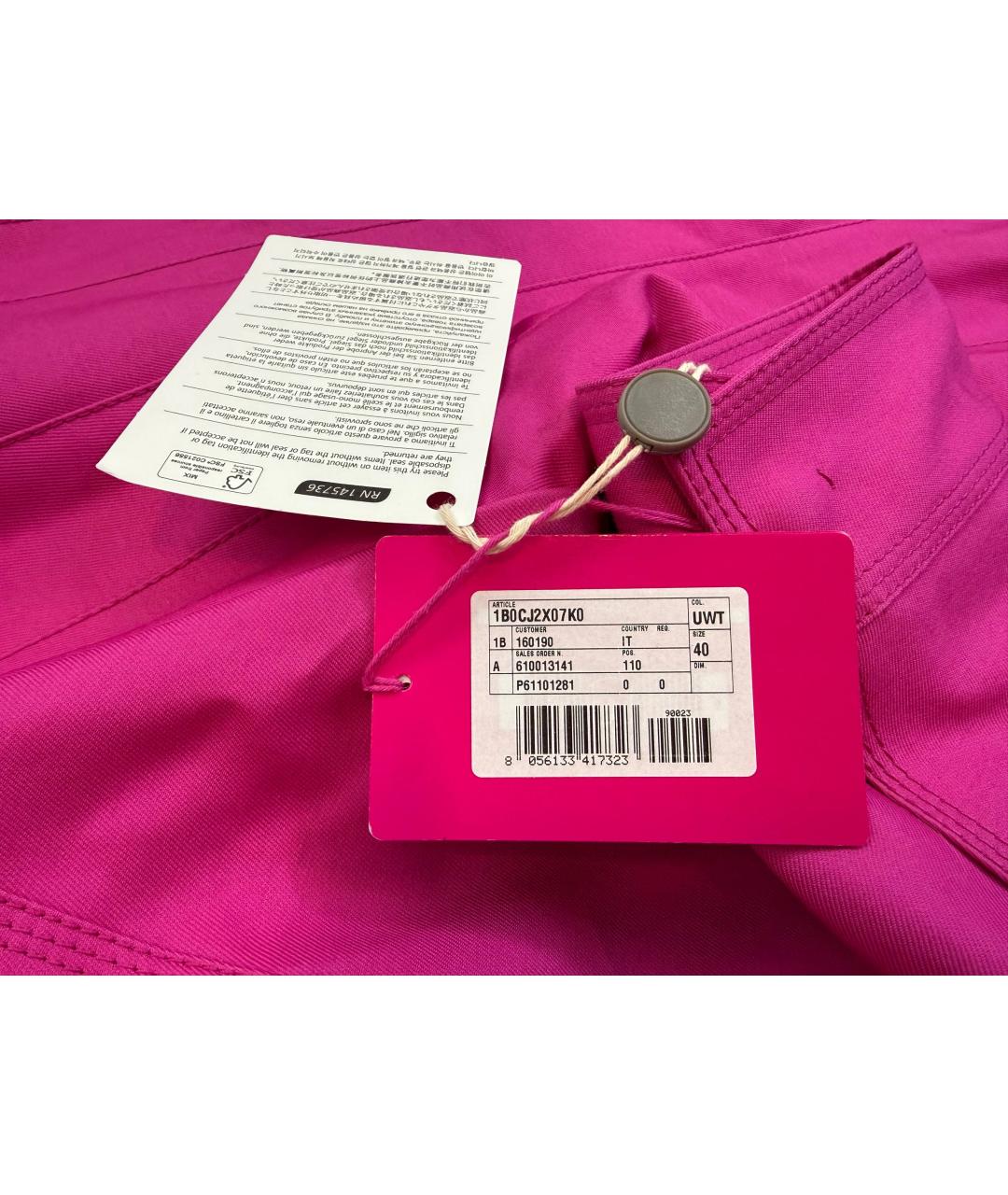 VALENTINO Розовая хлопковая куртка, фото 7