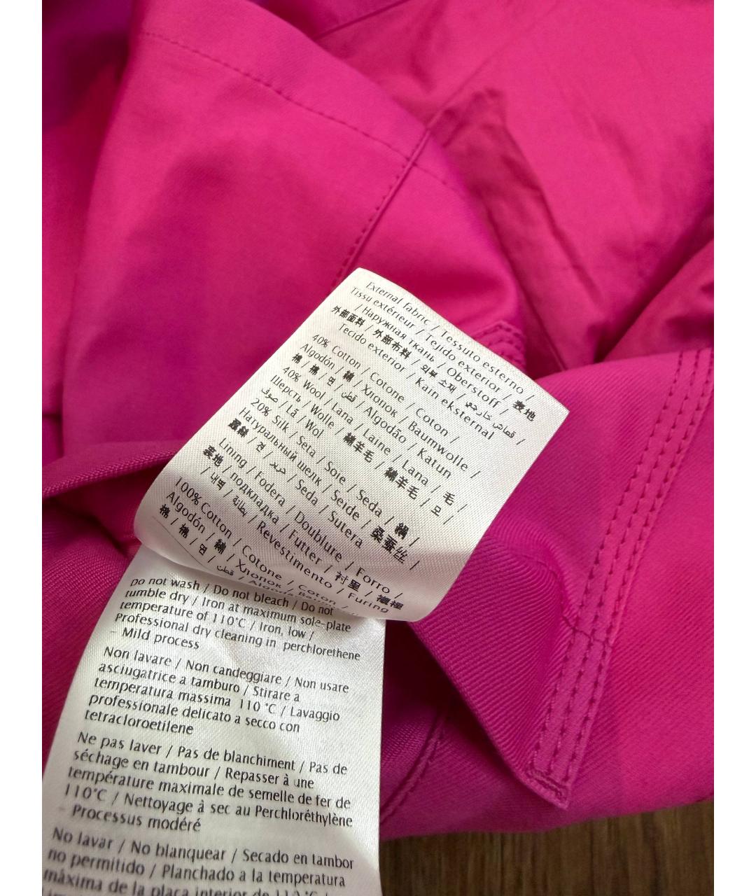 VALENTINO Розовая хлопковая куртка, фото 6