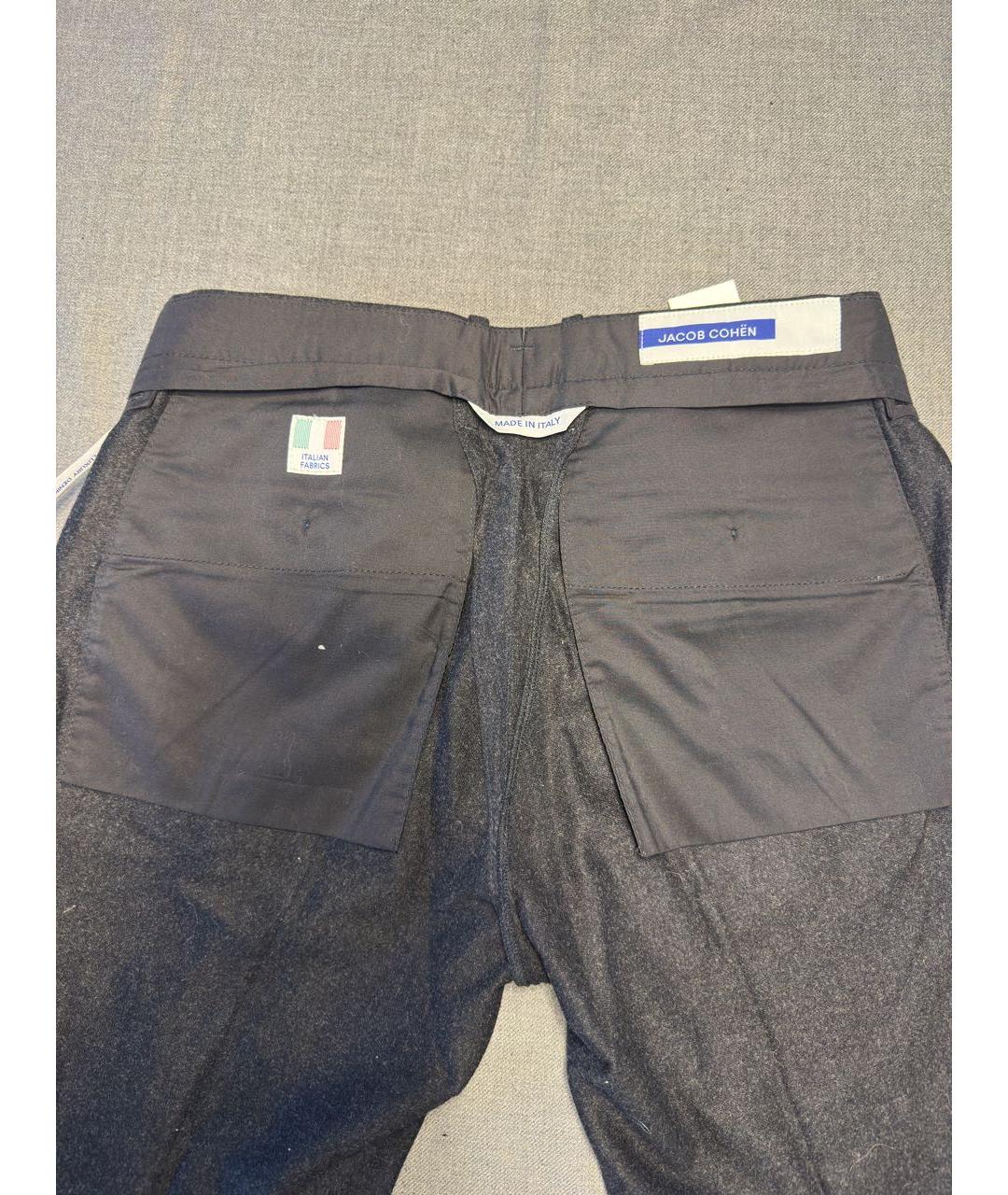 JACOB COHEN Черные шерстяные повседневные брюки, фото 3