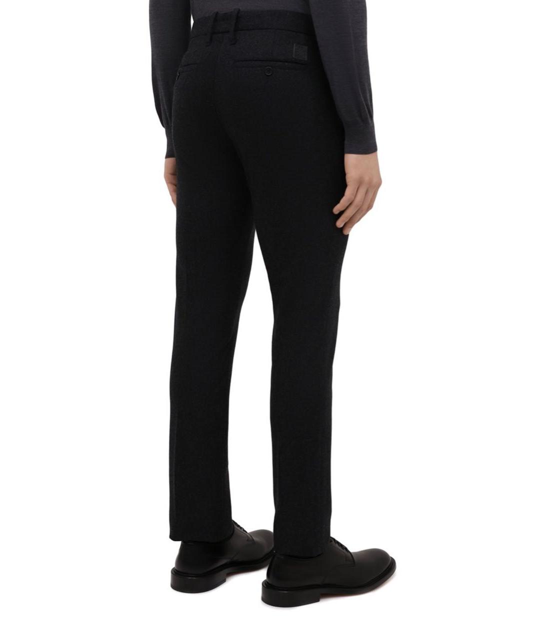 JACOB COHEN Черные шерстяные повседневные брюки, фото 2