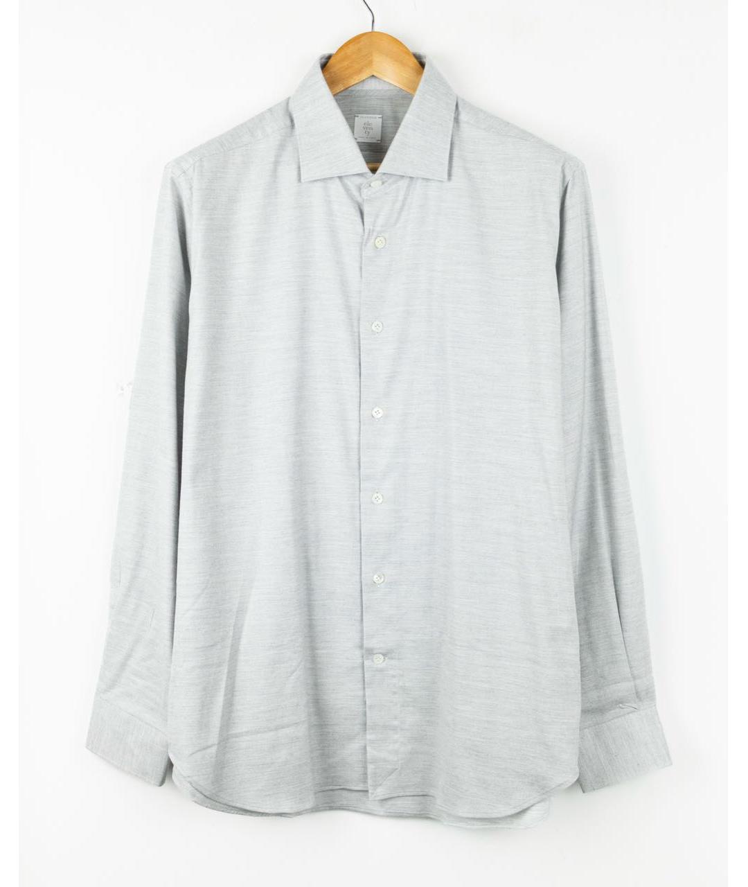ELEVENTY Серая хлопко-лиоцелловая кэжуал рубашка, фото 5