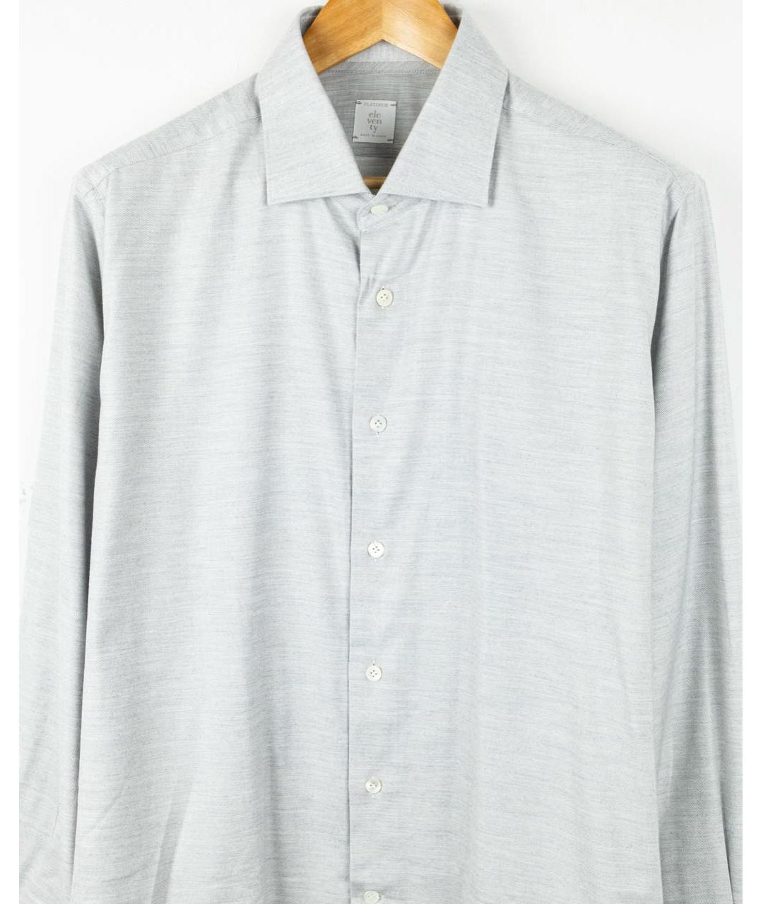 ELEVENTY Серая хлопко-лиоцелловая кэжуал рубашка, фото 4