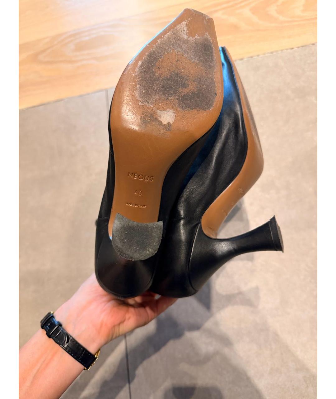 NEOUS Черные кожаные ботильоны, фото 4