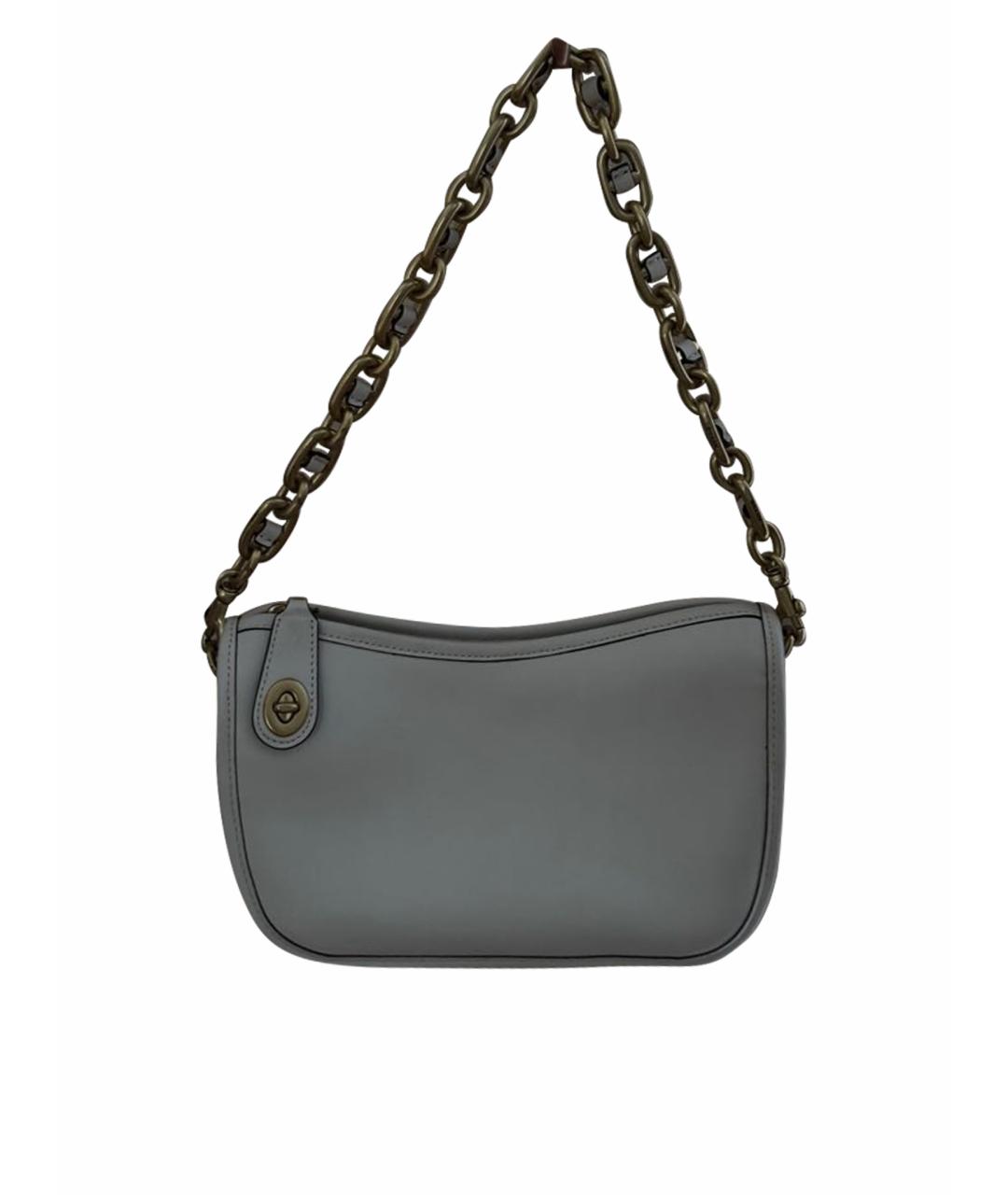 COACH Белая кожаная сумка с короткими ручками, фото 1