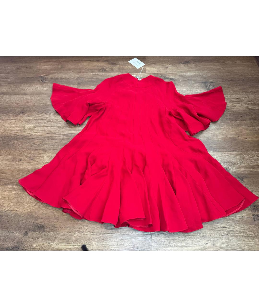 VALENTINO Красное шелковое повседневное платье, фото 5