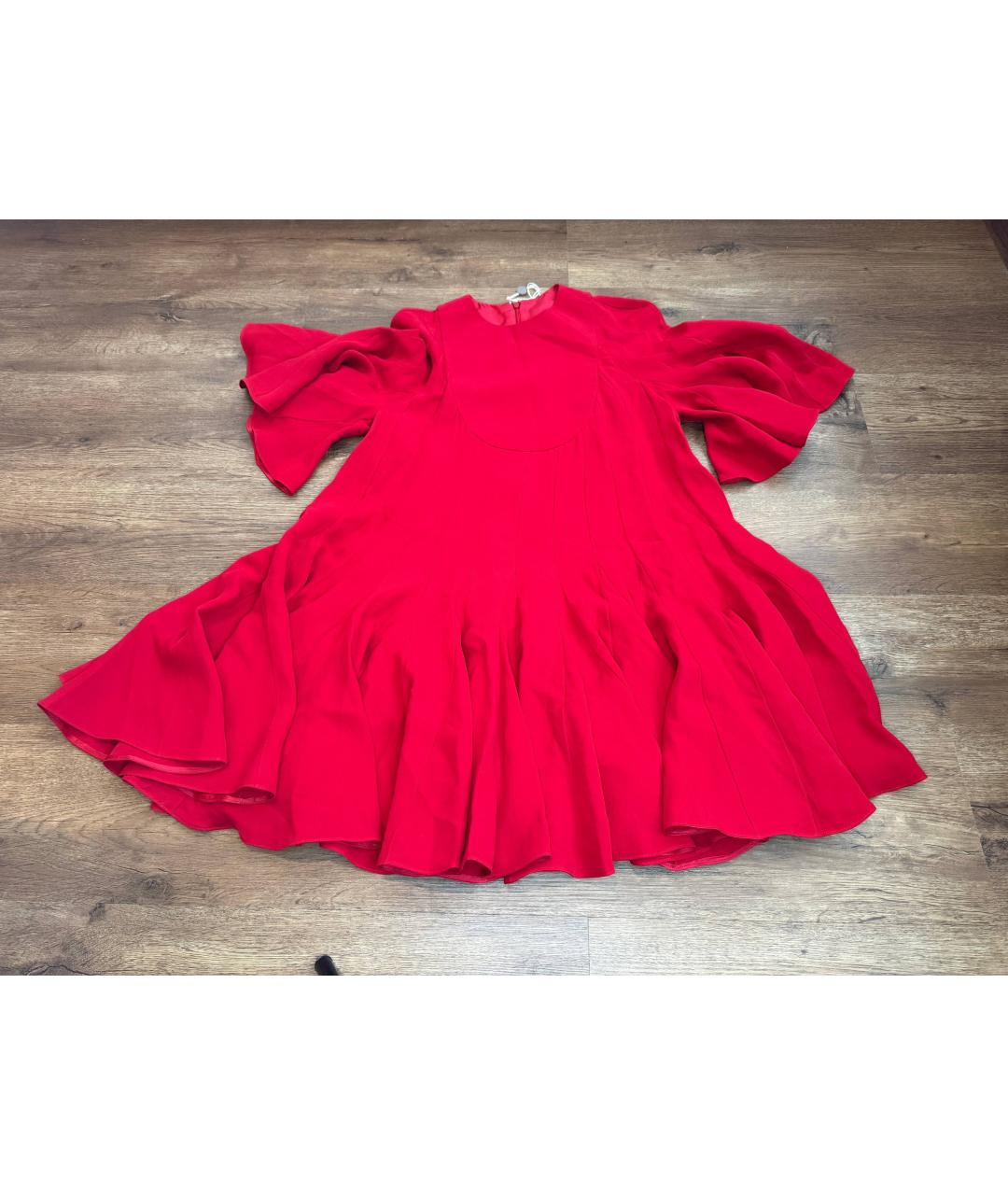 VALENTINO Красное шелковое повседневное платье, фото 6