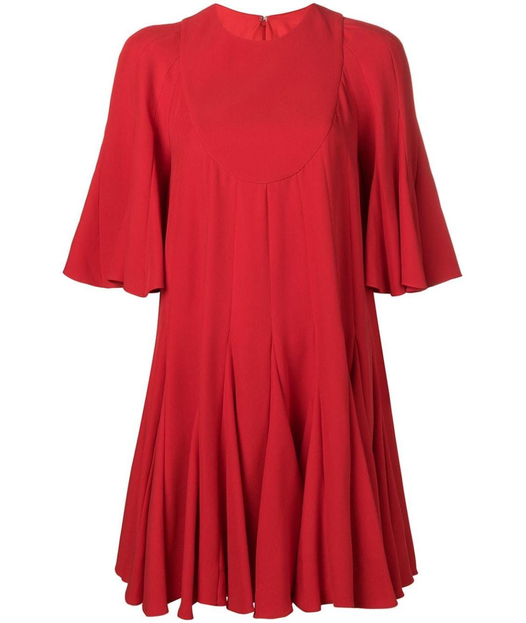 VALENTINO Красное шелковое повседневное платье, фото 9