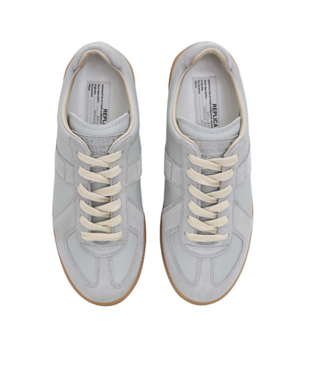 MAISON MARGIELA Серые кожаные кеды, фото 3