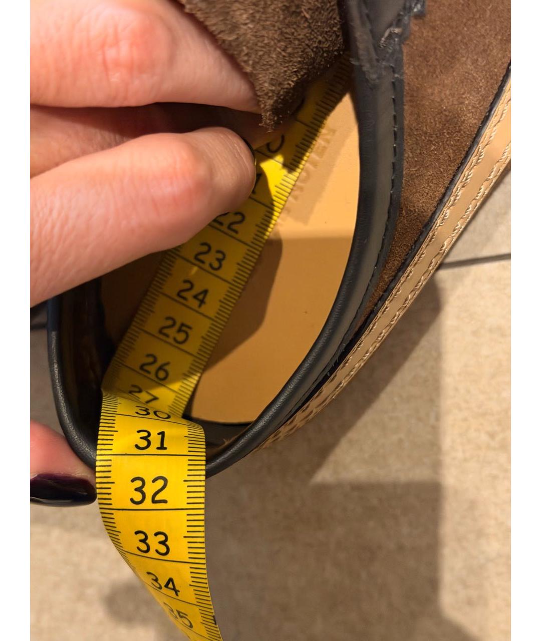 DRIES VAN NOTEN Коричневые замшевые кроссовки, фото 5